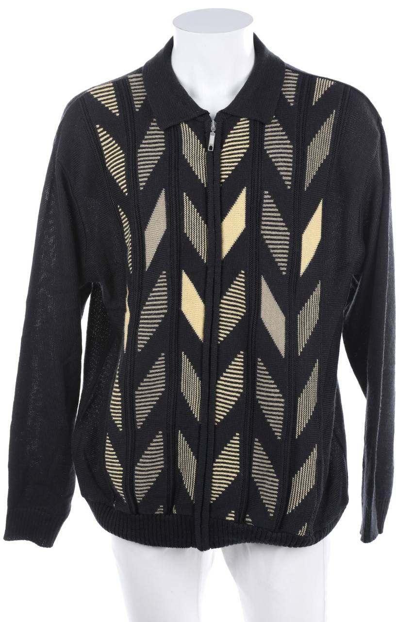 Carou Roger Kent Zipper-Cardigan mit Muster