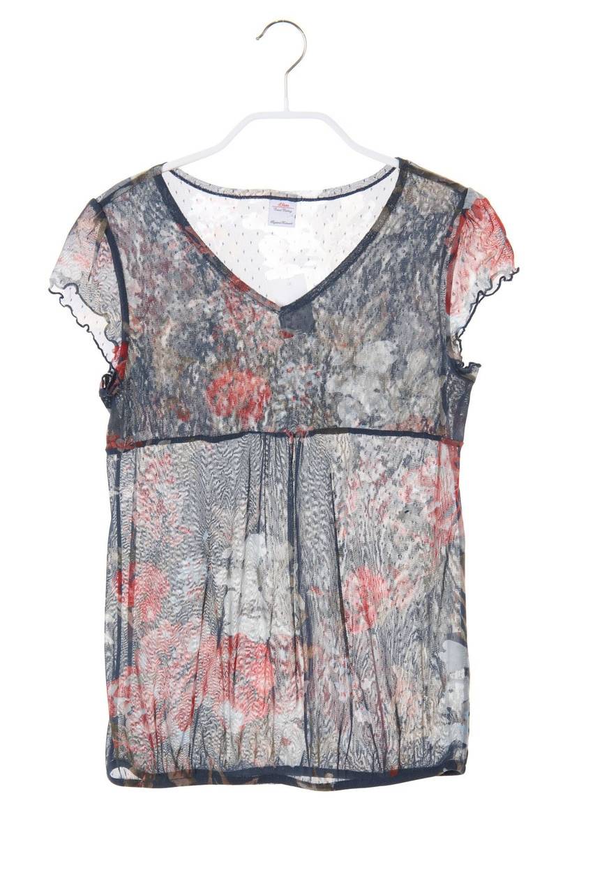 Carou s.Oliver T-Shirt aus Mesh mit Blumen-Print