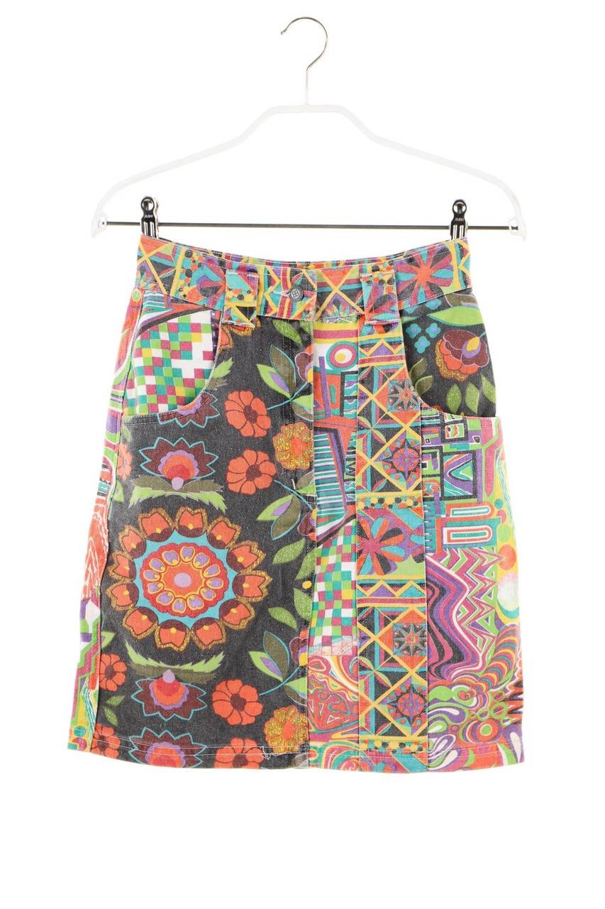 Carou s.Oliver Vintage-Mini-Jeansrock mit Print