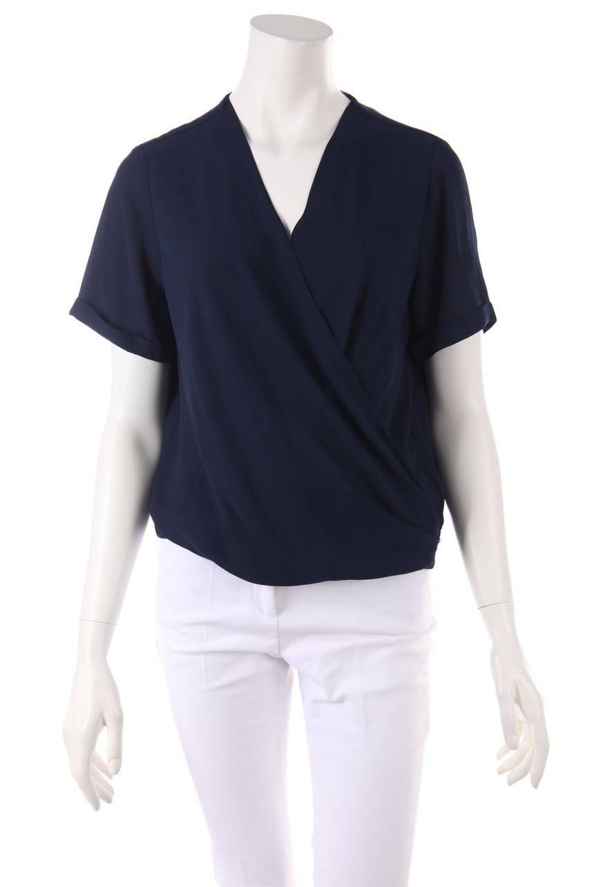 Carou SCOTCH & SODA Kurzarm-Bluse in Wickel-Optik