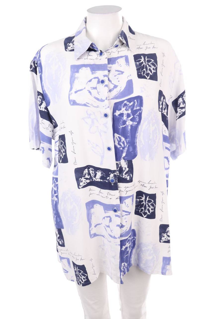 Carou SECONDHAND Hemd-Bluse Mit Kurzem Ärmel