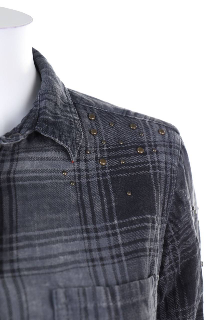 Carou SECONDHAND Karo-Hemd-Bluse Mit Nieten