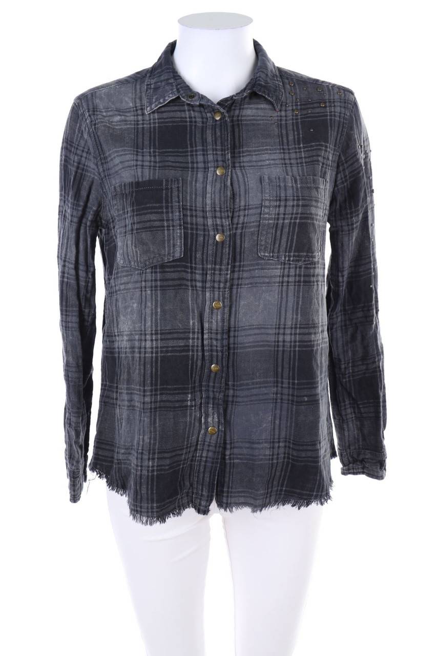 Carou SECONDHAND Karo-Hemd-Bluse mit Nieten