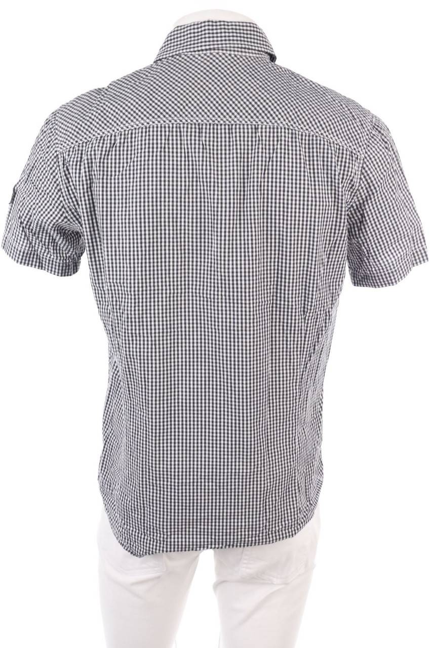 Carou SECONDHAND Karo-Kurzarm-Hemd Mit Patches