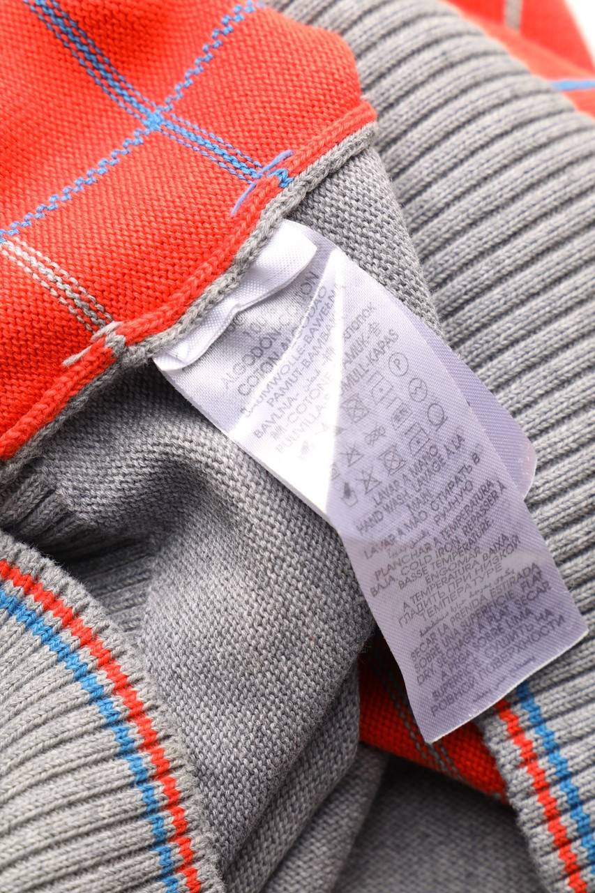 Carou SECONDHAND Karo-Pullunder Mit Logo-Stickerei