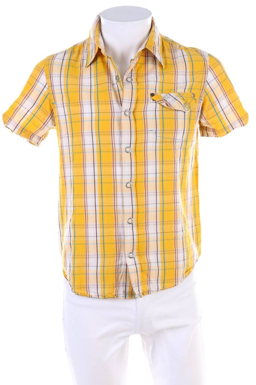 Carou SECONDHAND Kurzarm-Hemd mit Karo-Muster