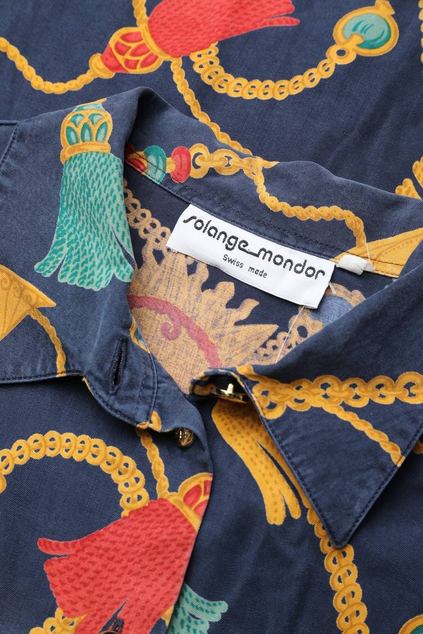 Carou Solange Mondor Vintage-Bluse Mit Muster
