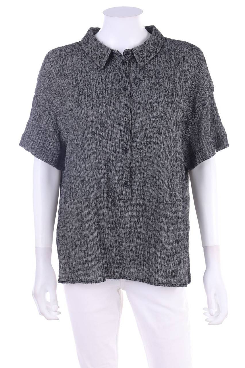 Carou someday. Crinkle-Hemd-Bluse mit kurzem Ärmel