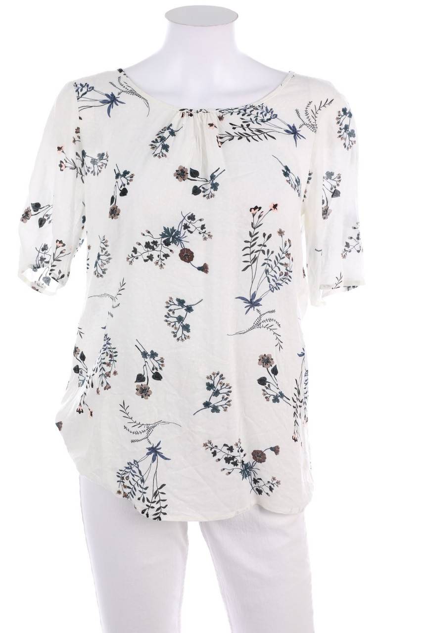 Carou soyaconcept Kurzarm-Bluse mit Blumen-Print