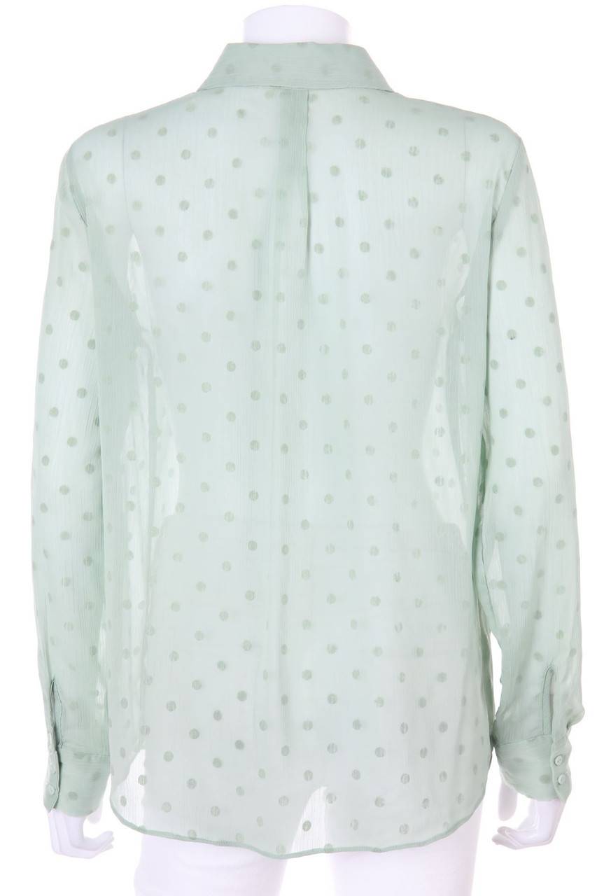 Carou Stradivarius Chiffon-Hemd-Bluse Mit Punkten