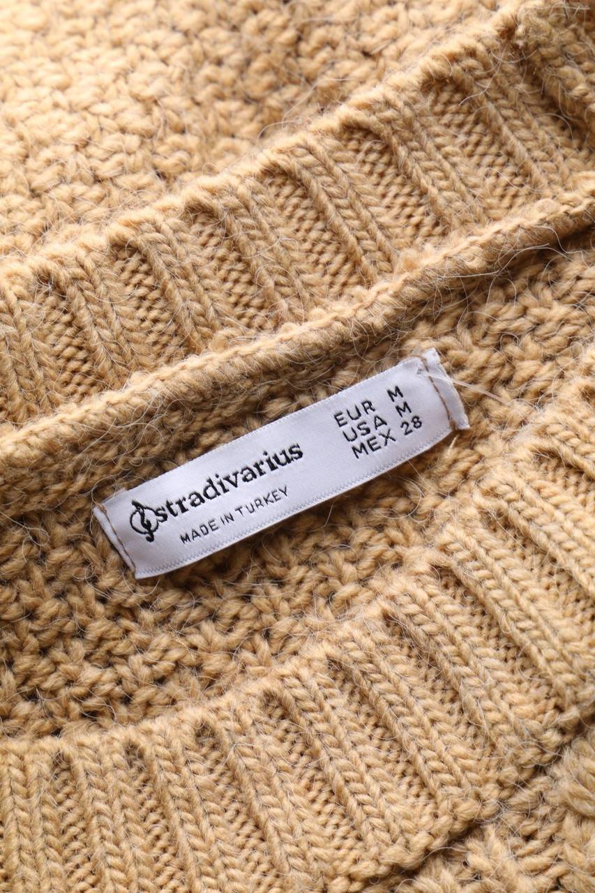 Carou Stradivarius Strick-Pullover Mit Zopf-Muster