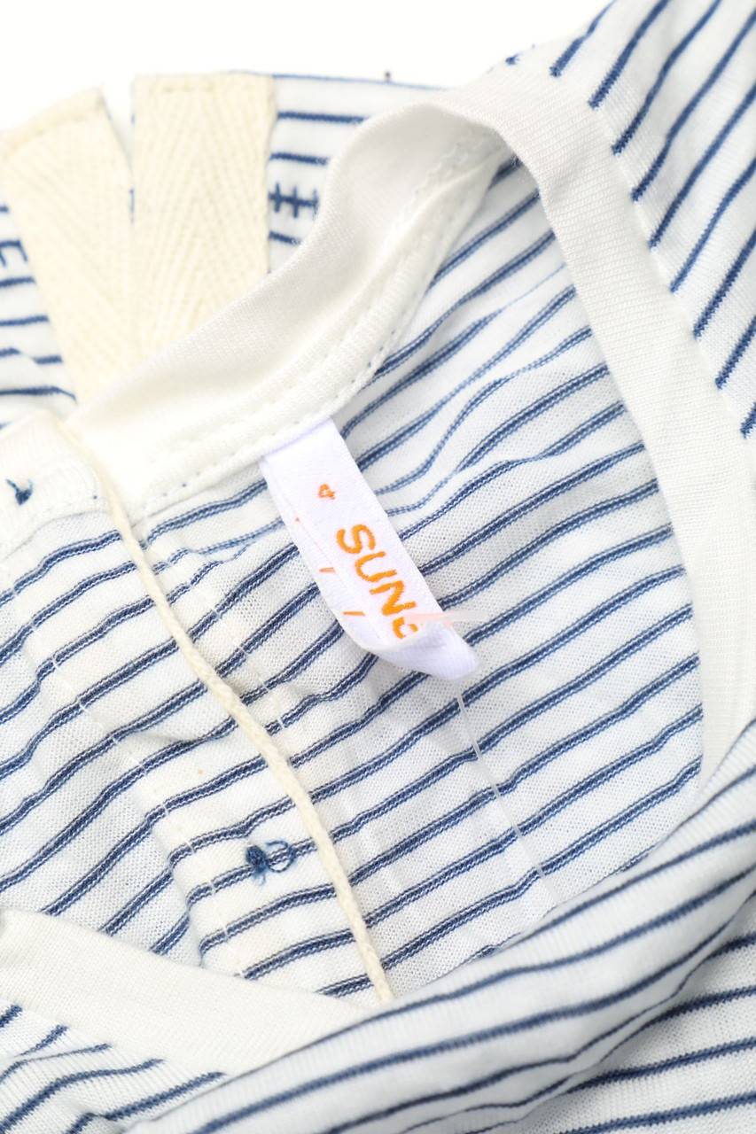 Carou SUN68 Streifen-T-Shirt Mit Knöpfen