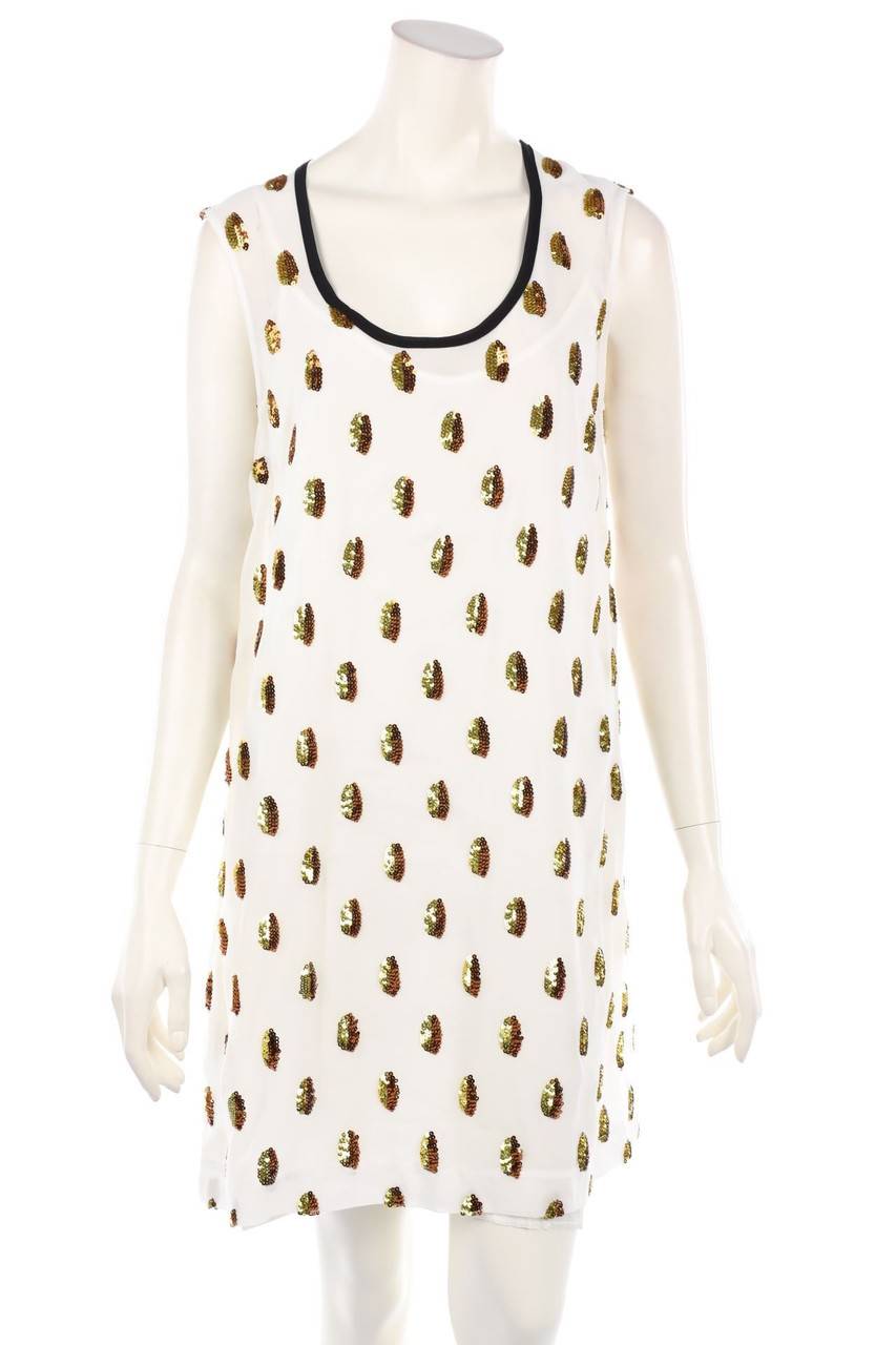 Carou Suoli Chiffon-Shift-Kleid mit Pailletten