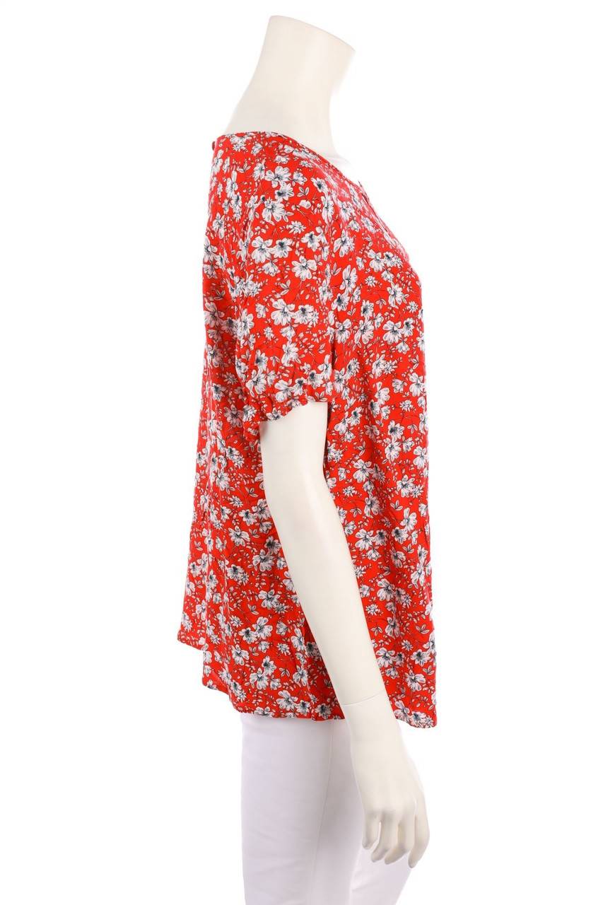 Carou TAIFUN Kurzarm-Bluse Mit Blumen-Print