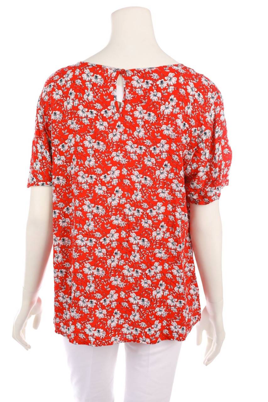 Carou TAIFUN Kurzarm-Bluse Mit Blumen-Print