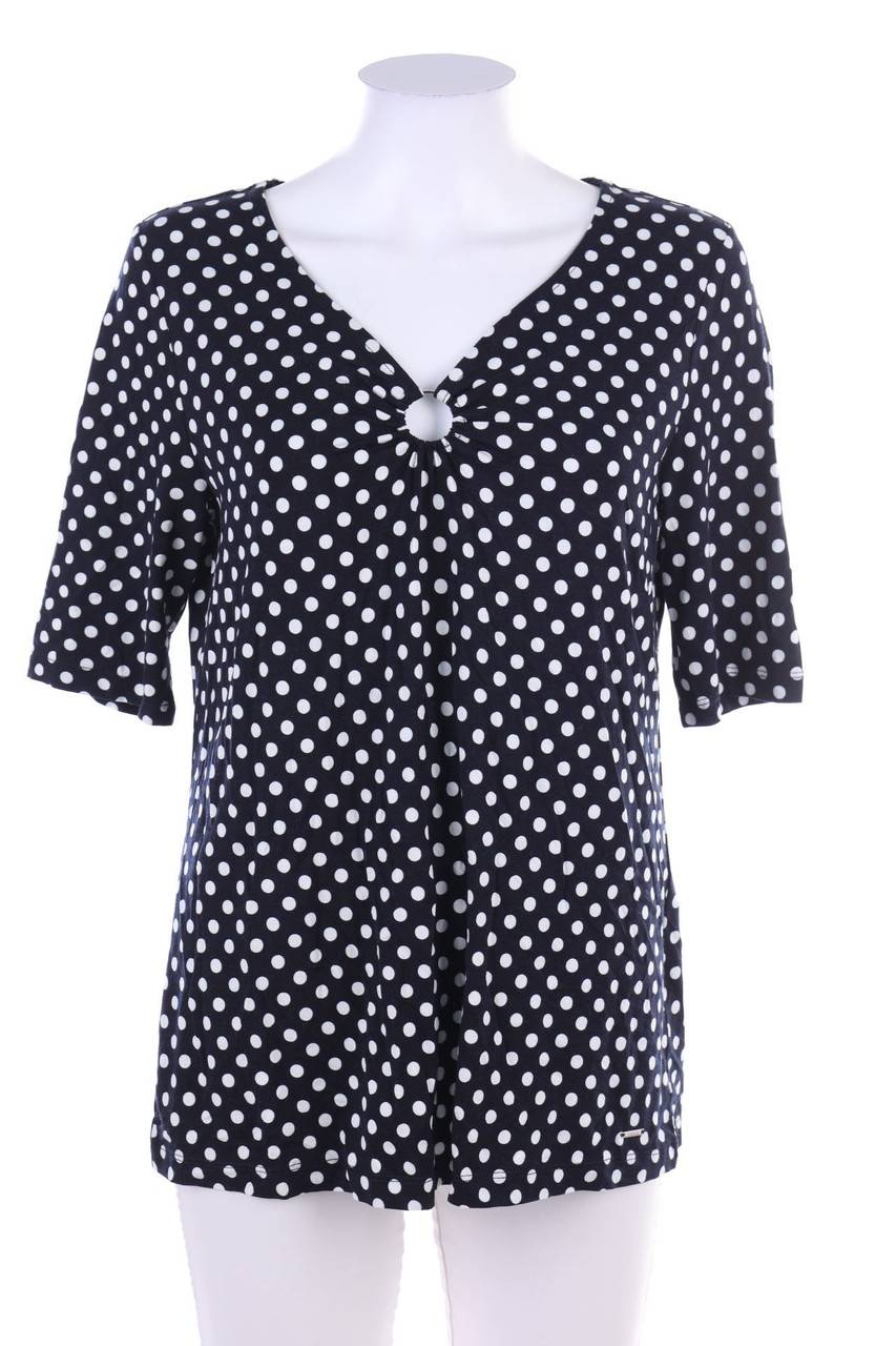 Carou TAIFUN Kurzarm-Bluse mit Punkten