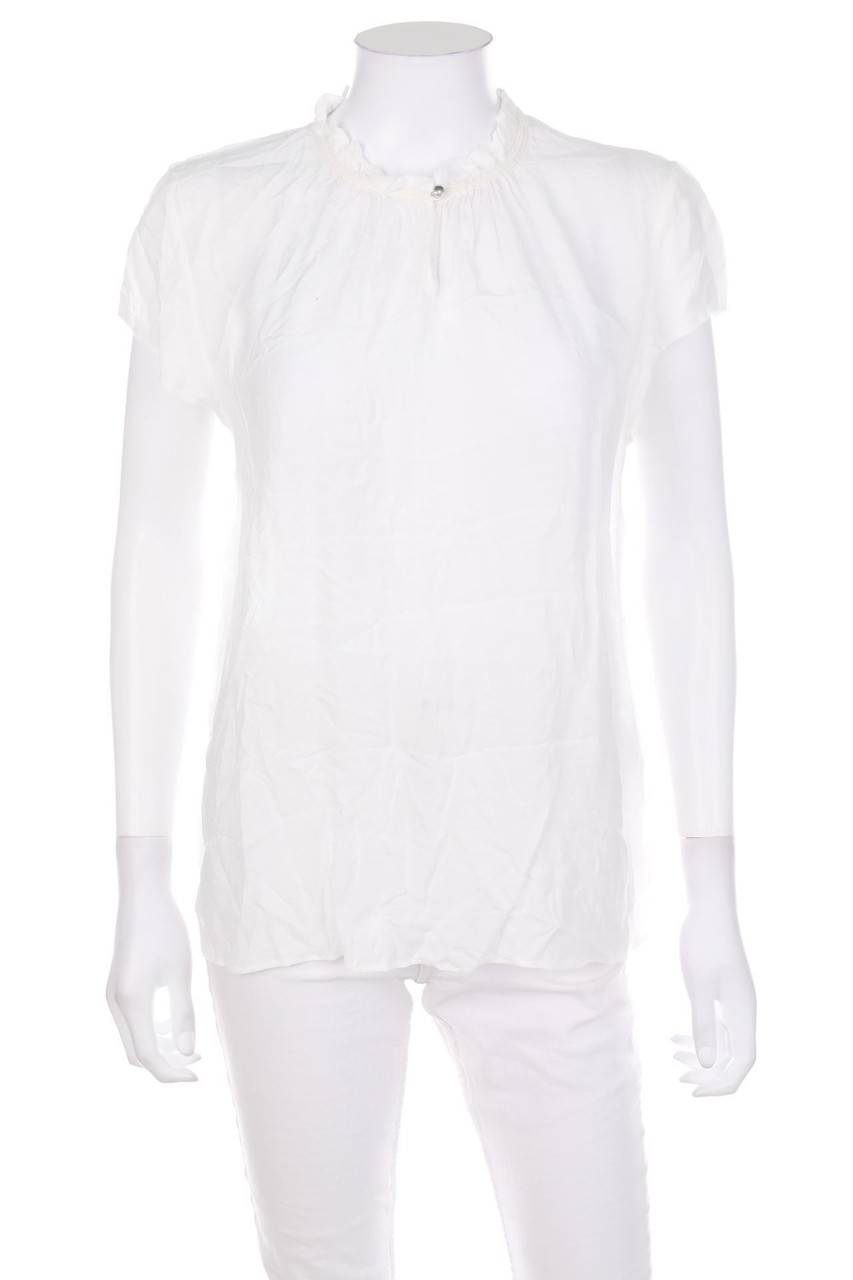 Carou TAIFUN Kurzarm-Bluse Mit Rüschen