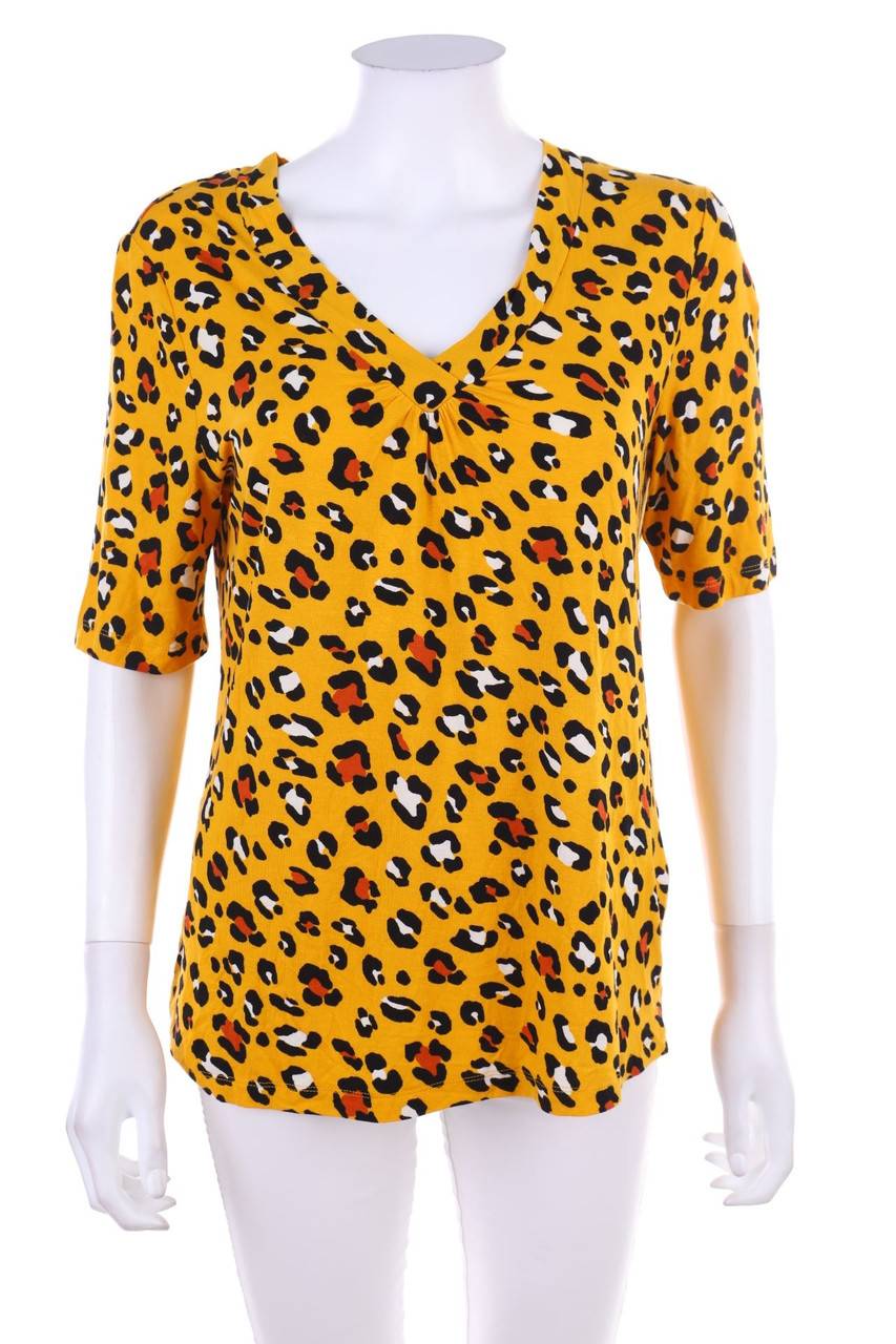 Carou TAIFUN Kurzarm-Shirt mit Leo-Print