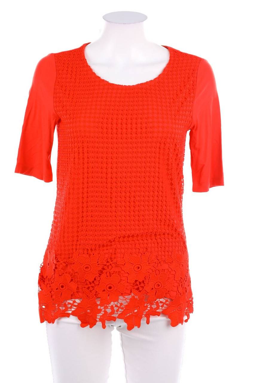 Carou TAIFUN Kurzarm-Shirt mit Spitze