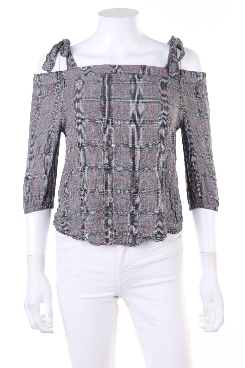 Carou TALLY WEiJL Carmen-Bluse mit Karo-Muster