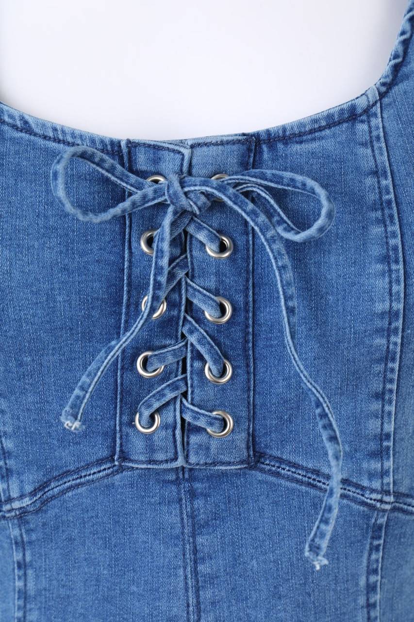 Carou TALLY WEiJL Denim-Minikleid Mit Schnürung