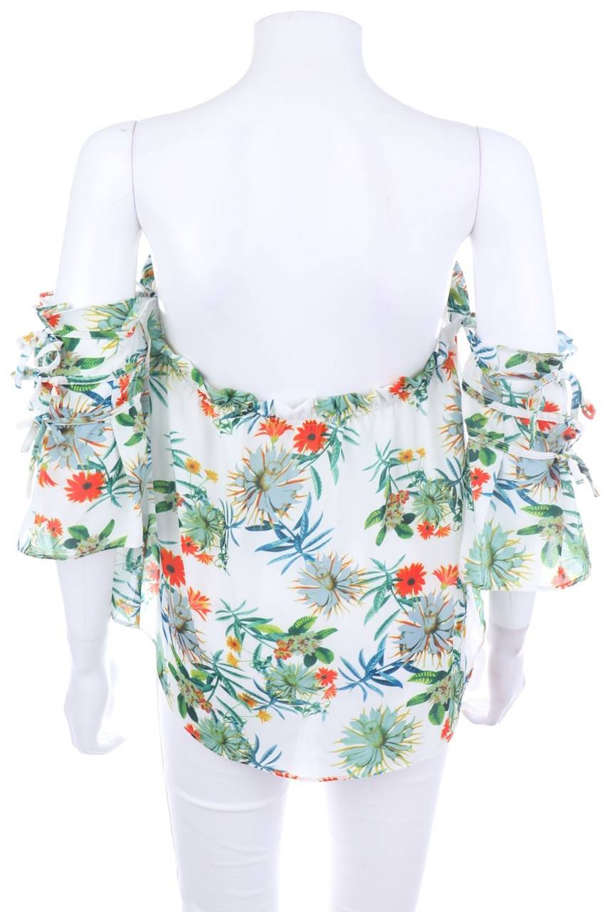 Carou TIFFOSI Carmen-Bluse Mit Tropical Print