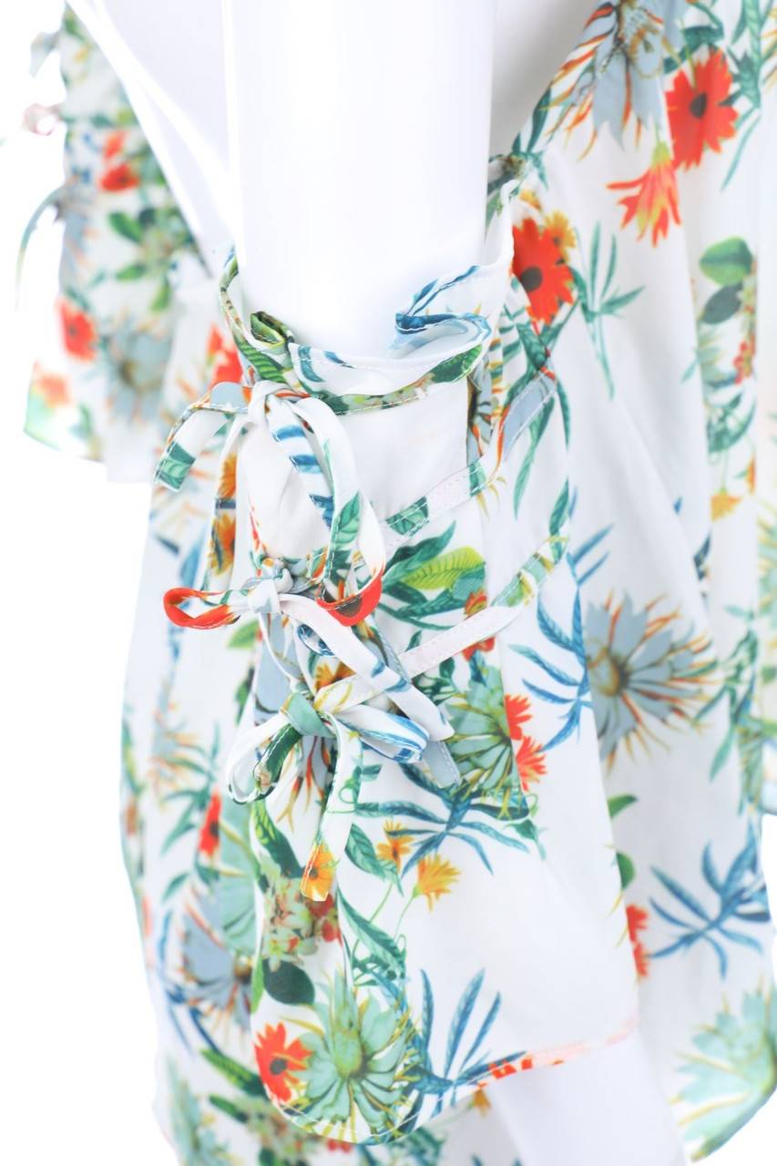 Carou TIFFOSI Carmen-Bluse Mit Tropical Print