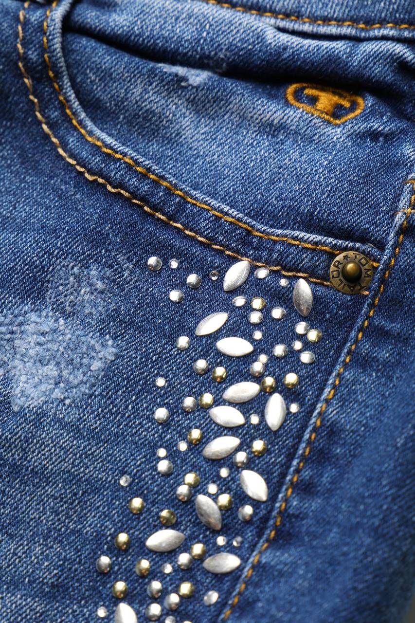 Carou TOM TAILOR Denim-Shorts Mit Strass-Steinen