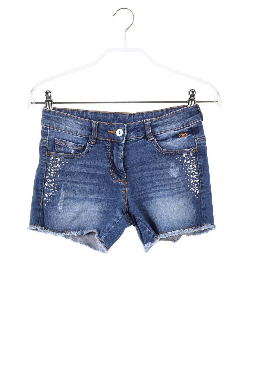 Carou TOM TAILOR Denim-Shorts mit Strass-Steinen