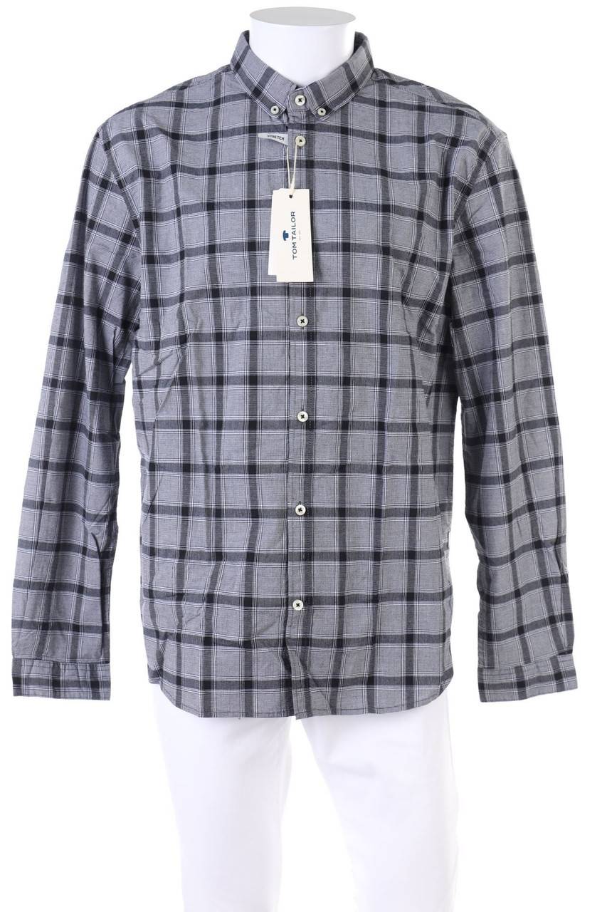 Carou TOM TAILOR kariertes Button-down-Hemd