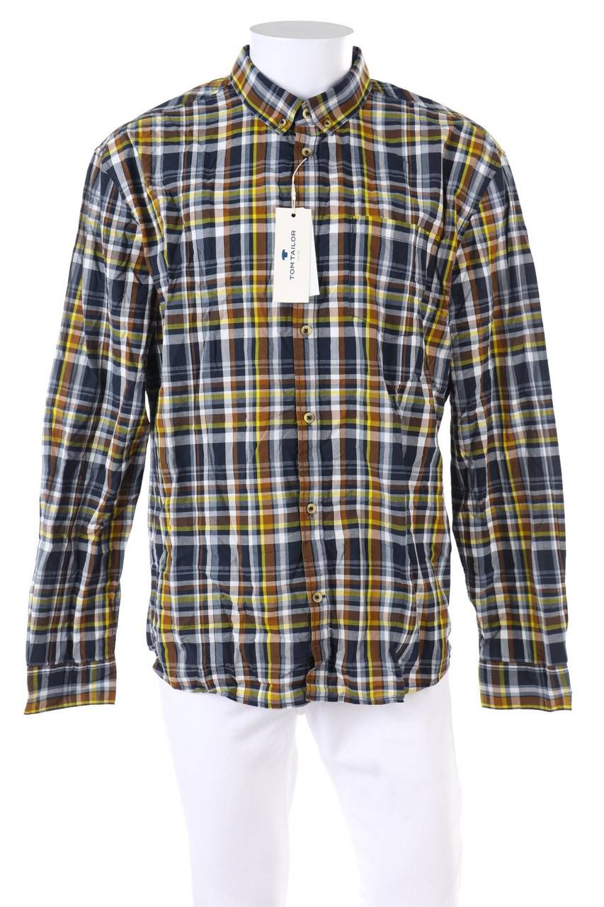 Carou TOM TAILOR kariertes Button-down-Hemd