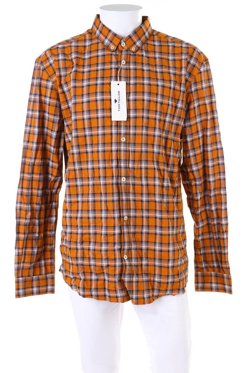 Carou TOM TAILOR kariertes Button-down-Hemd