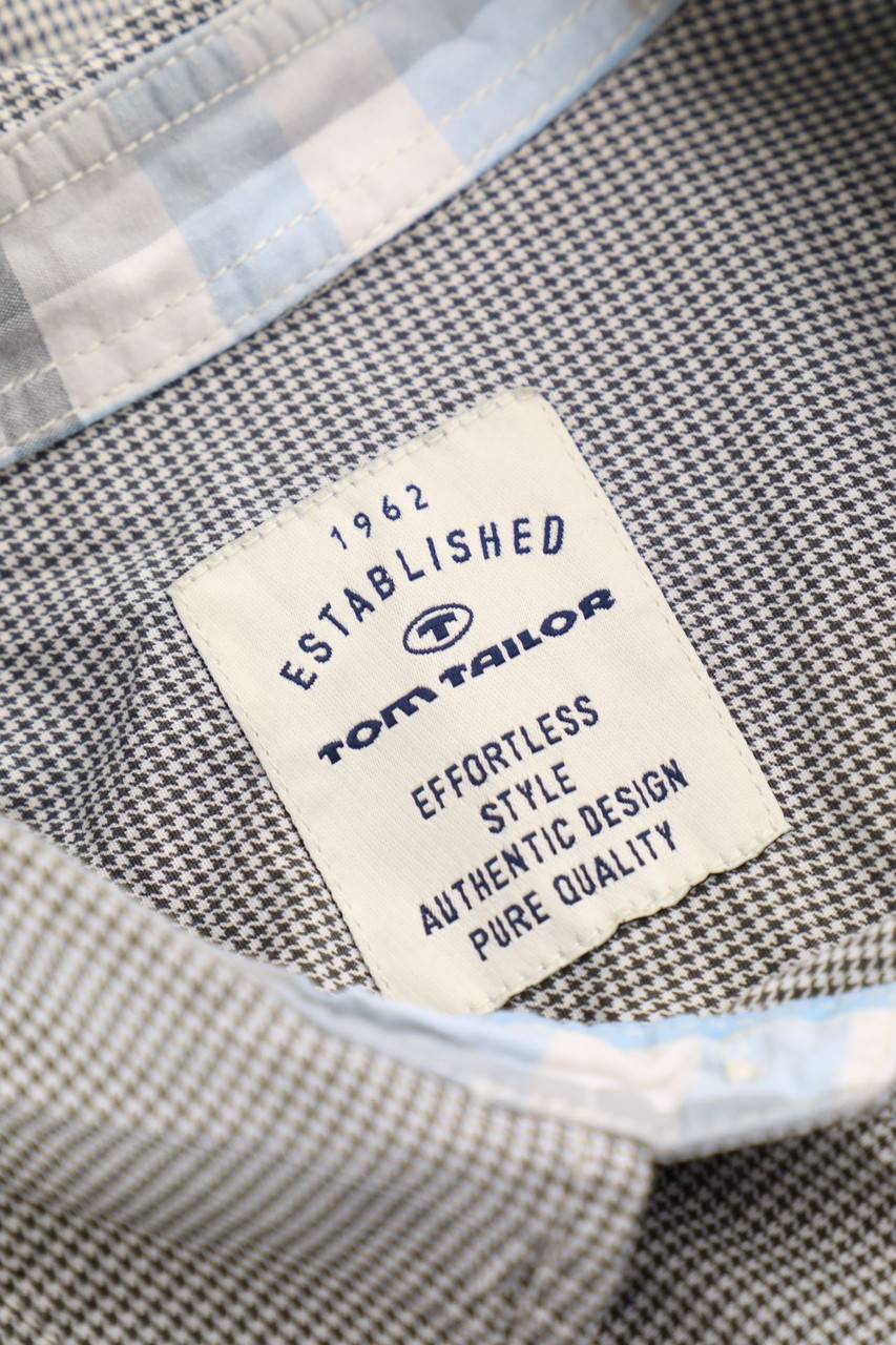 Carou TOM TAILOR Kurzarm-Hemd Mit Karo-Muster