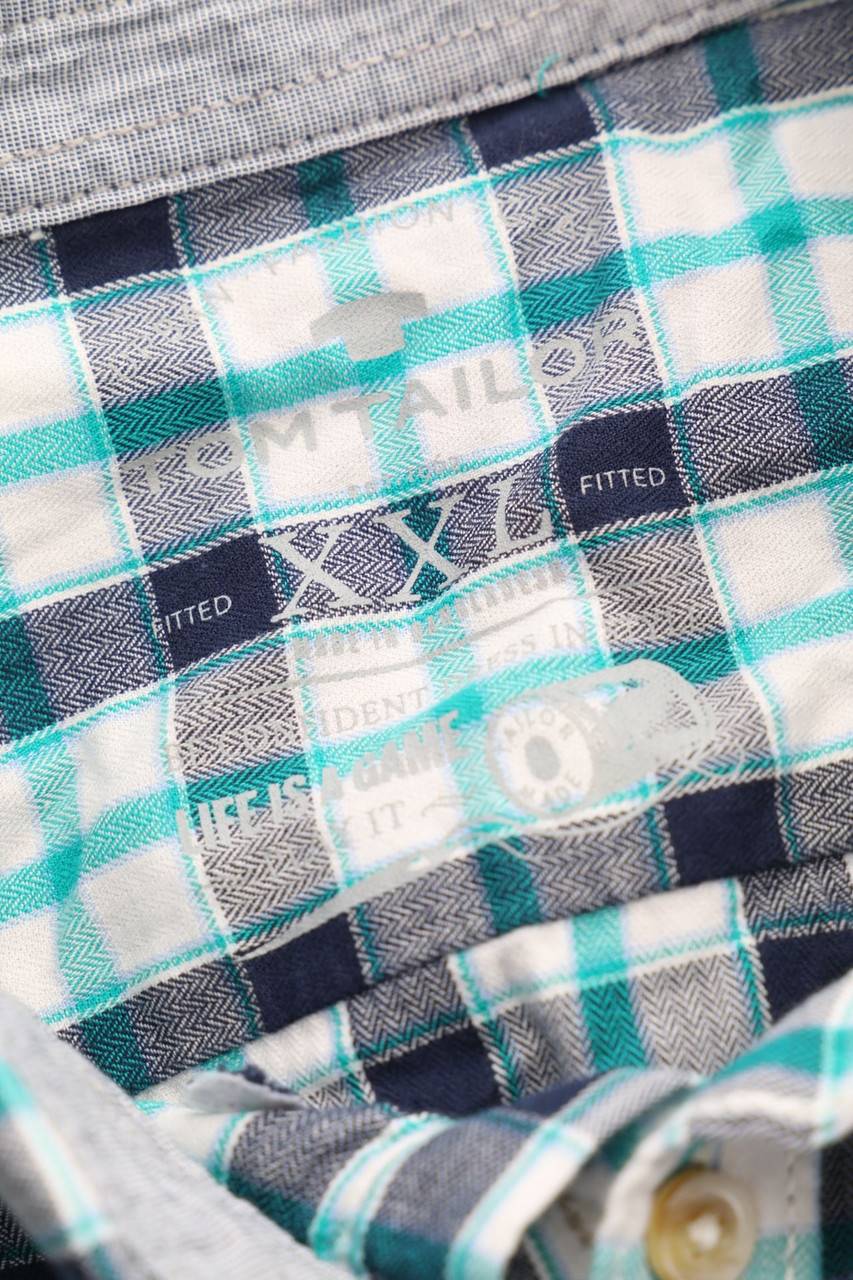 Carou TOM TAILOR Kurzarm-Hemd Mit Karo-Muster