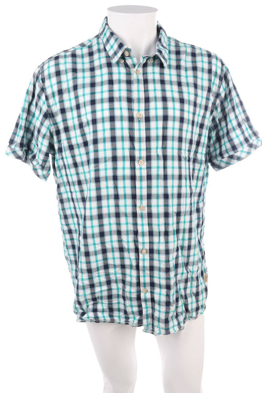 Carou TOM TAILOR Kurzarm-Hemd Mit Karo-Muster