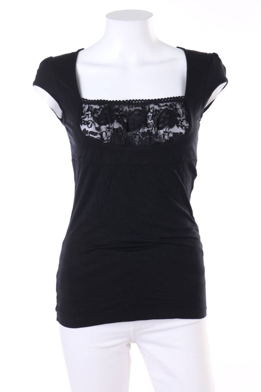 Carou TOUT FEU TOUT FEMME Kurzarm-Shirt mit Spitze