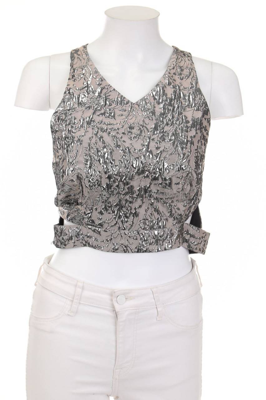 Carou True Decadence Crop-Top mit Metallic-Effekt