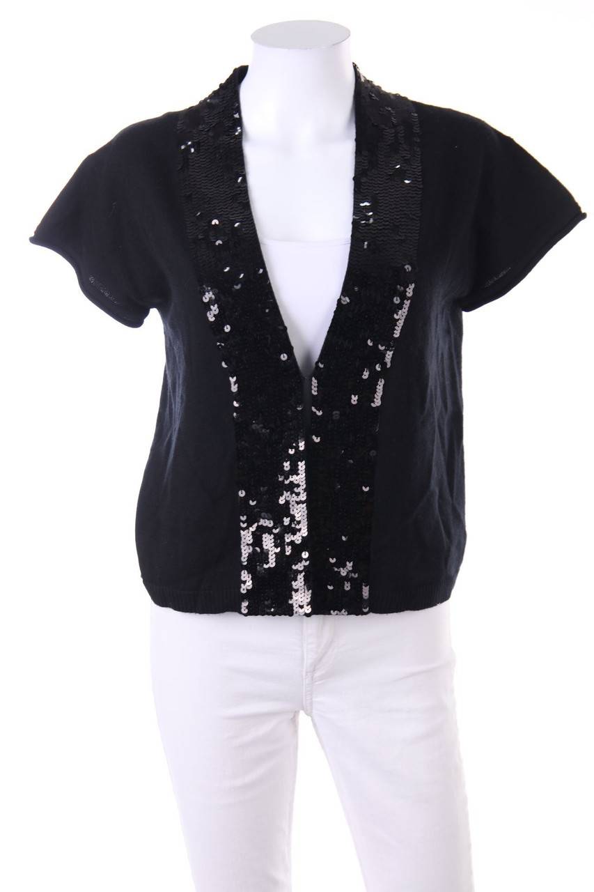 Carou TUZZI Kurzarm-Cardigan mit Pailletten