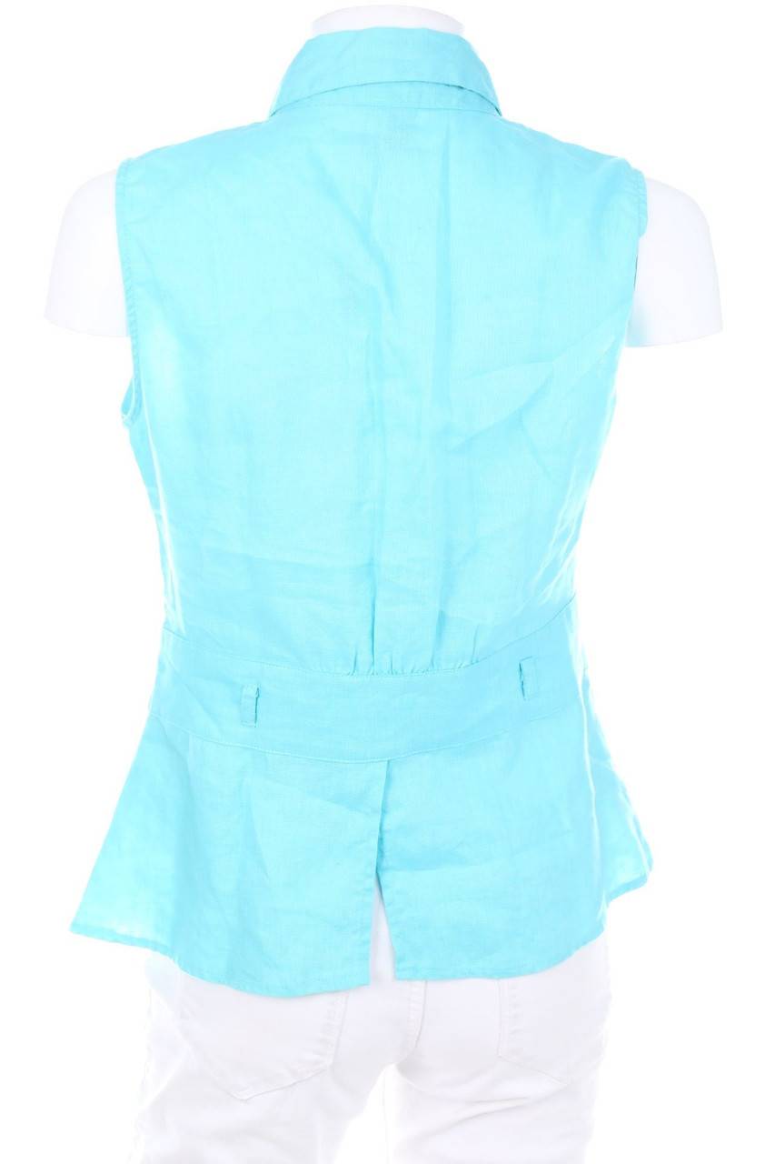 Carou TWEEDS ärmellose Hemd-Bluse Aus Leinen