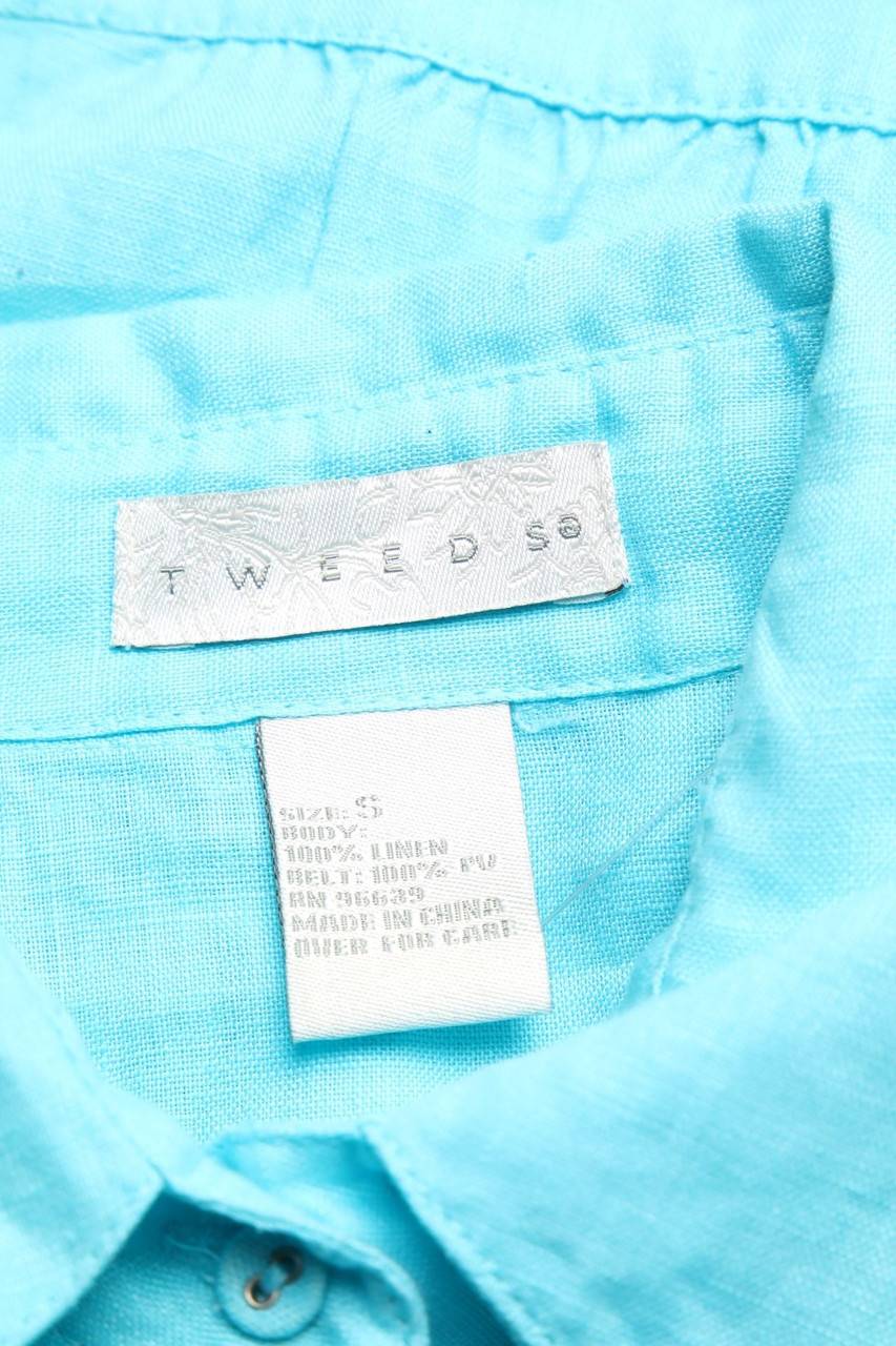 Carou TWEEDS ärmellose Hemd-Bluse Aus Leinen