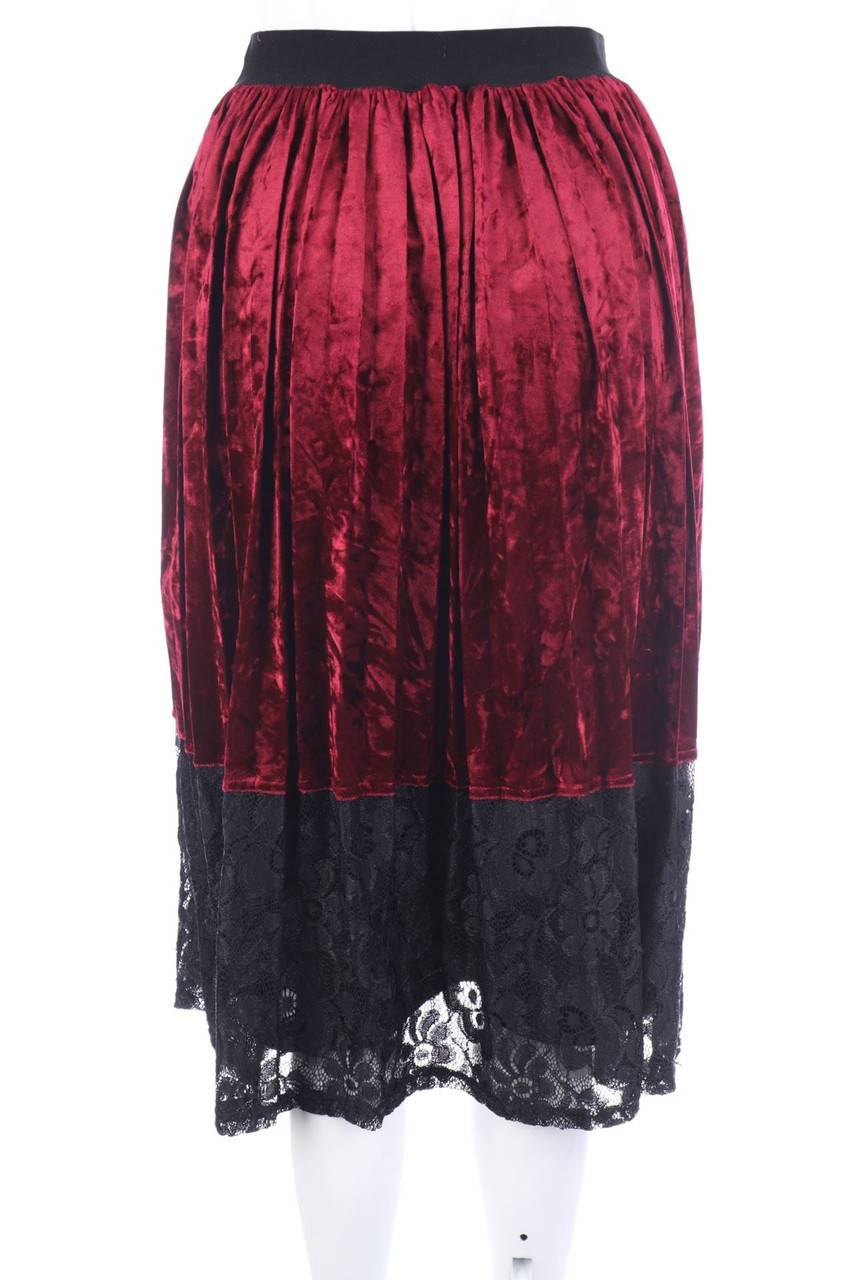 Carou VERO MODA Midirock Aus Samt Mit Spitze