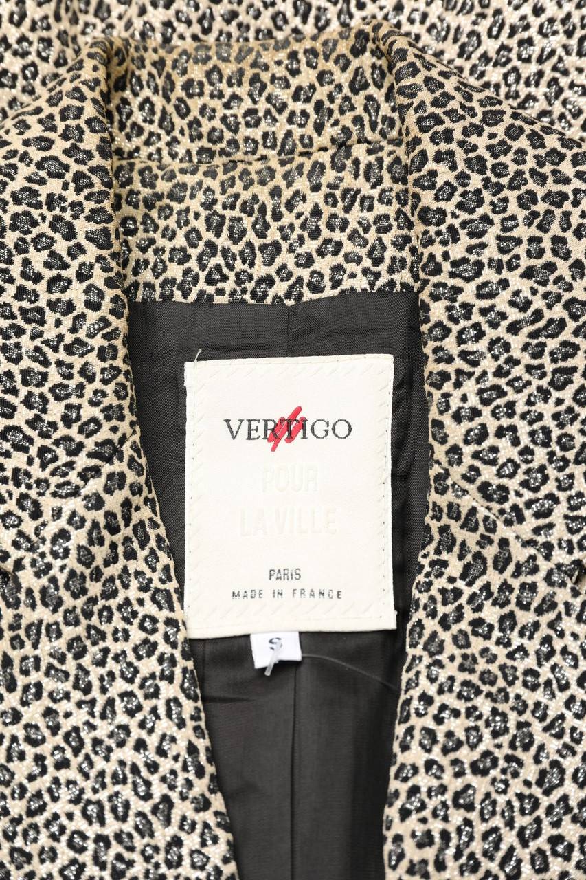 Carou VERTIGO Glitzer-Blazer Mit Leo-Print