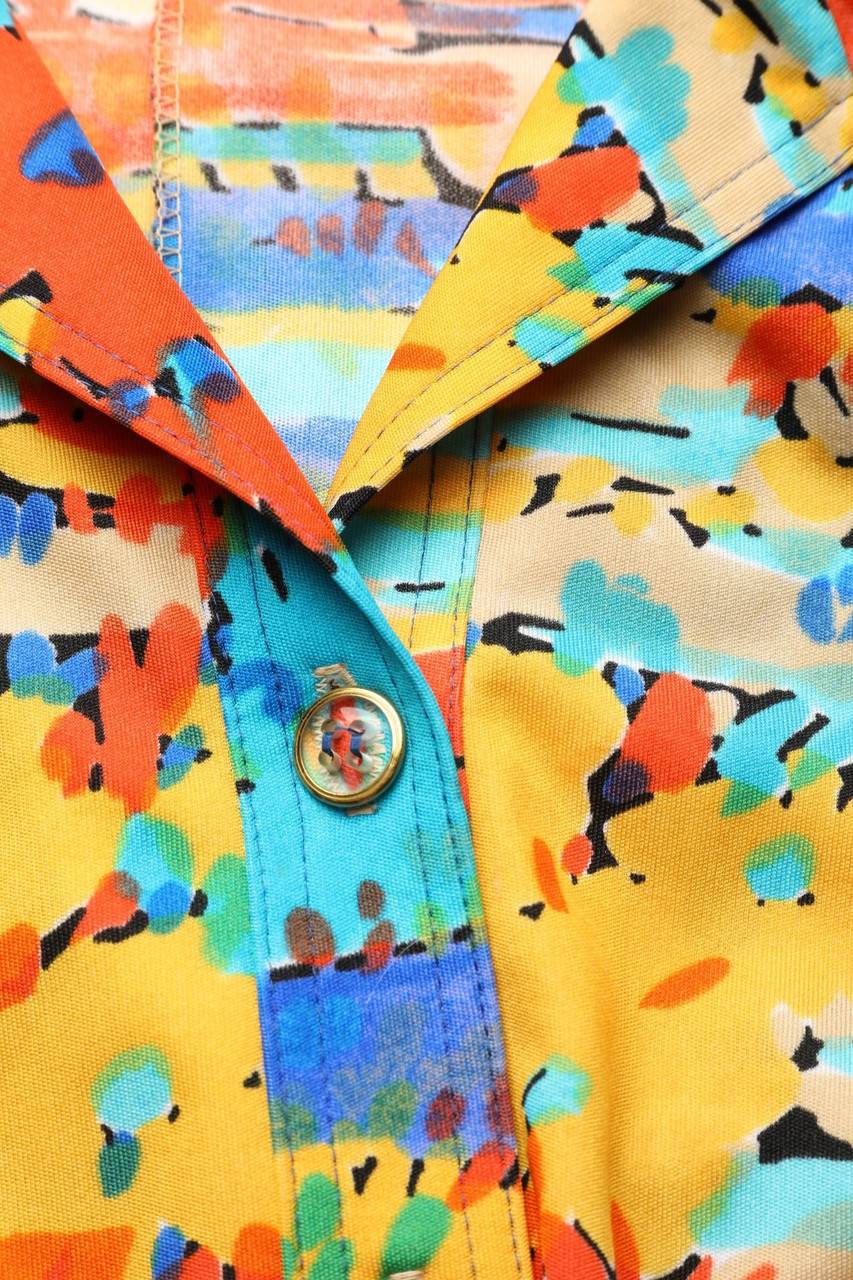 Carou VINTAGE 70s-Midikleid Mit Print