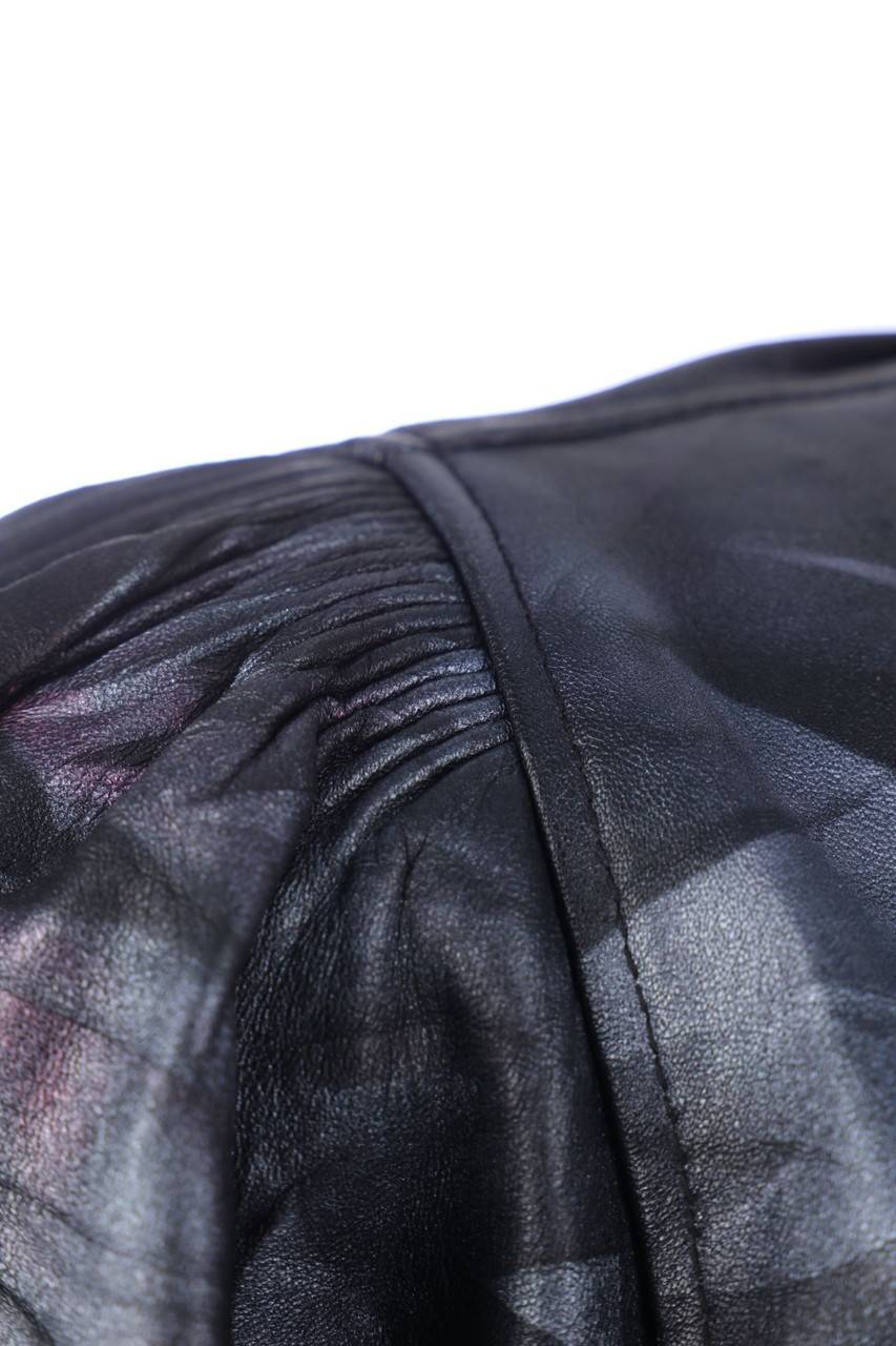 Carou VINTAGE 80s-Lederjacke Mit Metallic-Effekt