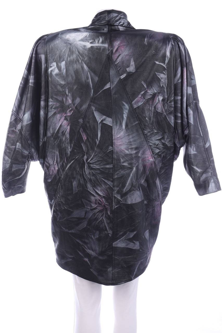 Carou VINTAGE 80s-Lederjacke Mit Metallic-Effekt