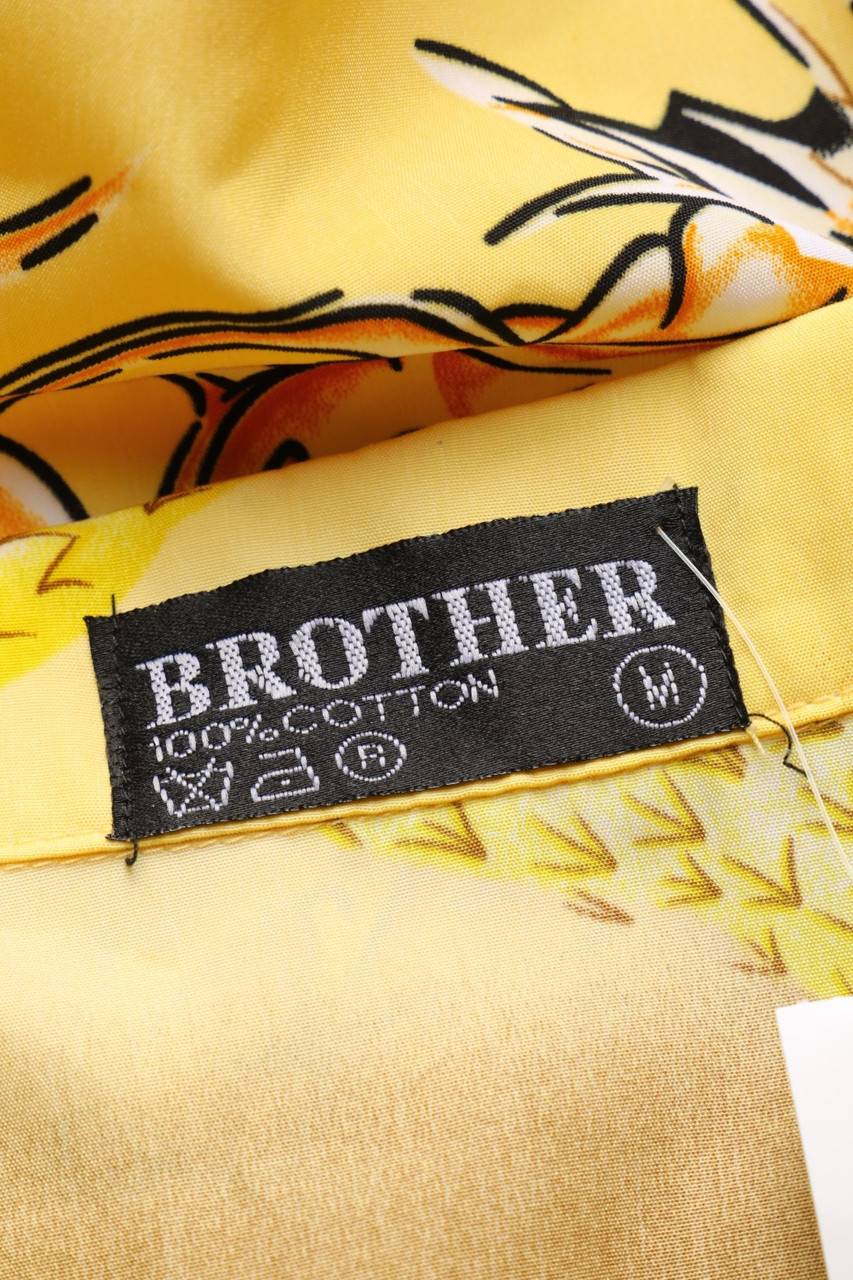 Carou VINTAGE 90s-Kurzarm-Hemd Mit Print