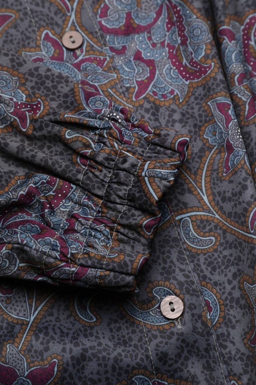 Carou VINTAGE Bluse Mit Floralem Muster