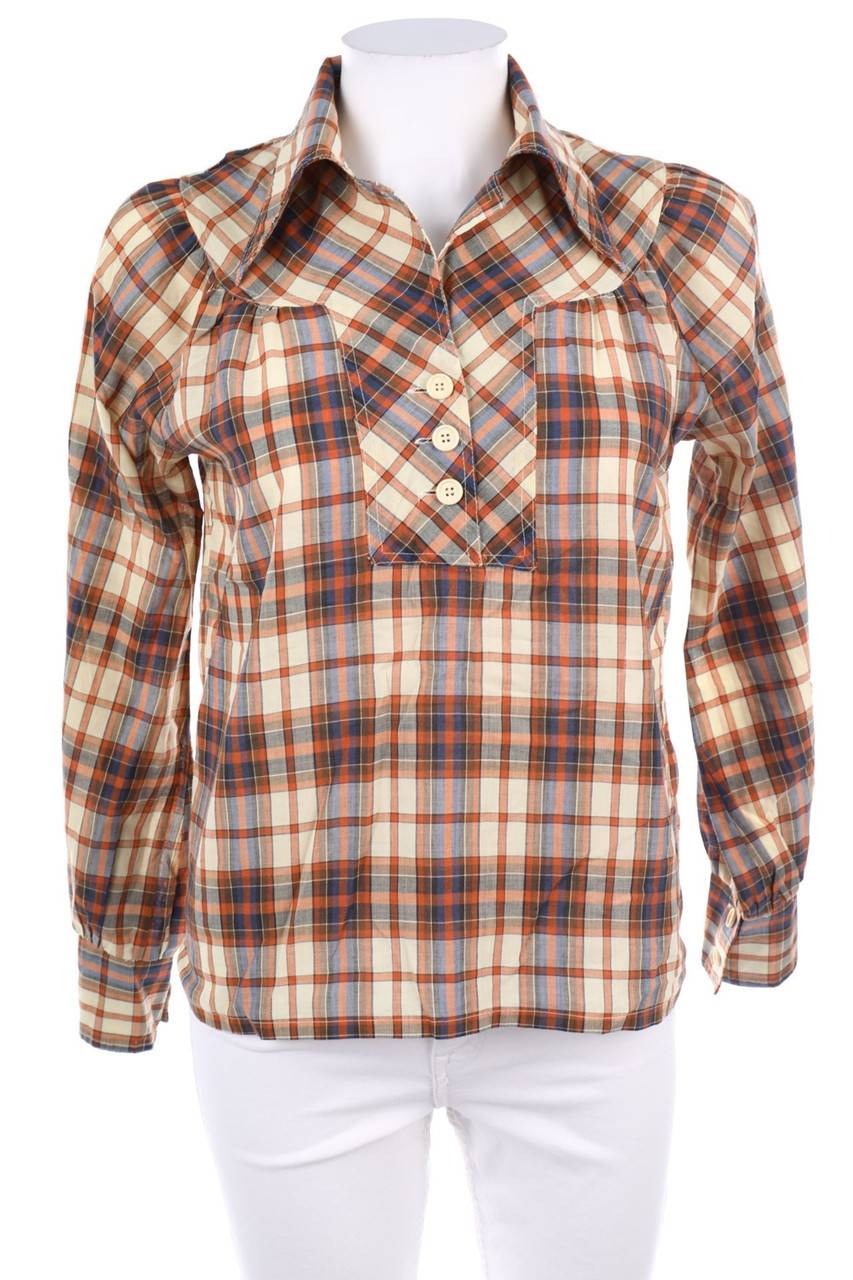Carou VINTAGE Bluse mit Tartan-Muster