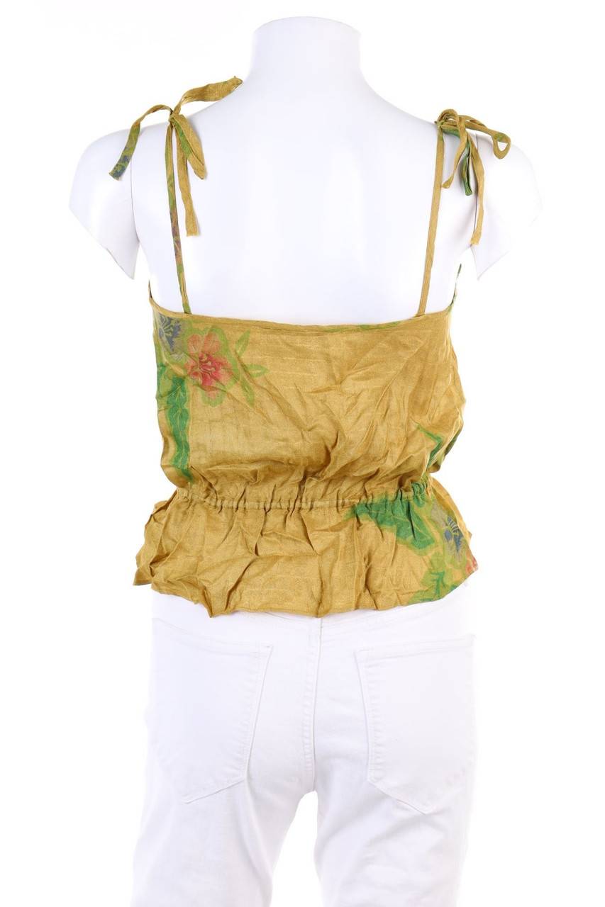 Carou VINTAGE Blusentop Aus Seide Mit Spitze