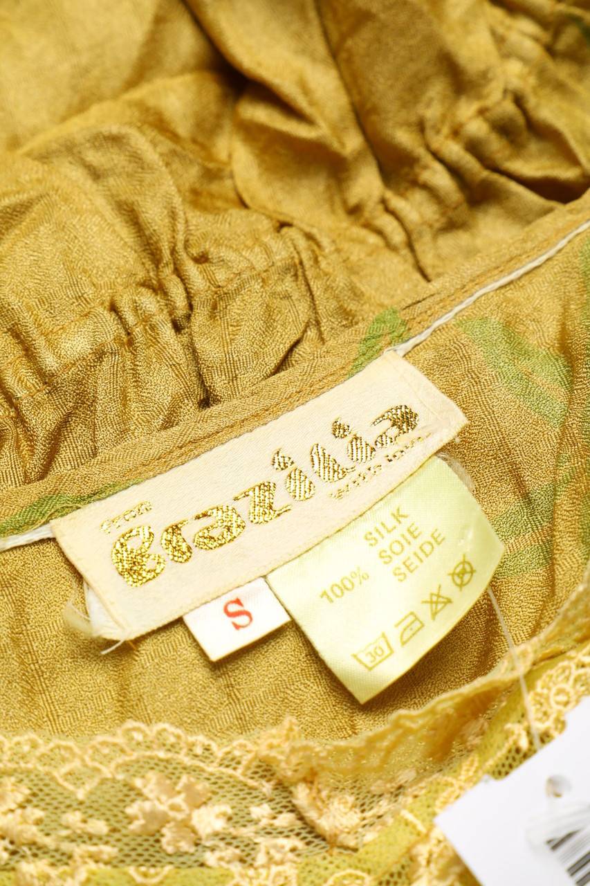 Carou VINTAGE Blusentop Aus Seide Mit Spitze
